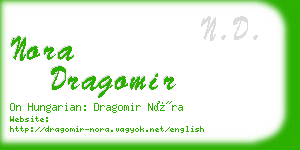 nora dragomir business card